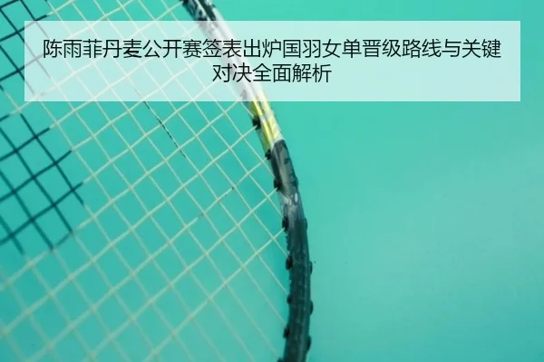 陈雨菲丹麦公开赛签表出炉国羽女单晋级路线与关键对决全面解析